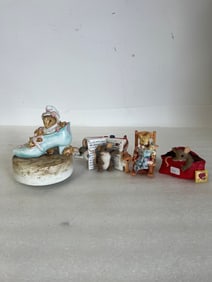 Mouse Music Box and 3 Figures