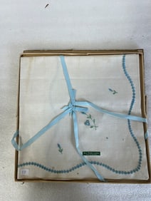 Irish Embroidered Linen Tea Cloth