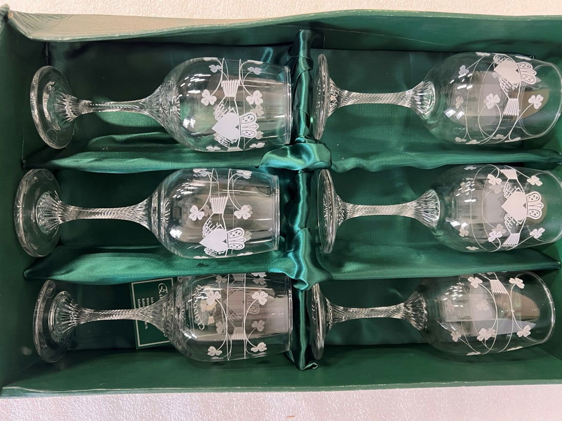 Eamon Irish Crystal Stemware (6): New in original box.7"H