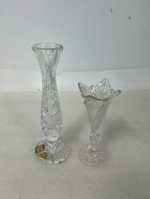Czechoslavakian Nizbor Crystal Vase and a Second