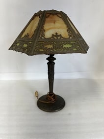 Antique Paneled Table Lamp in the Manner of Bradley and Hubbard