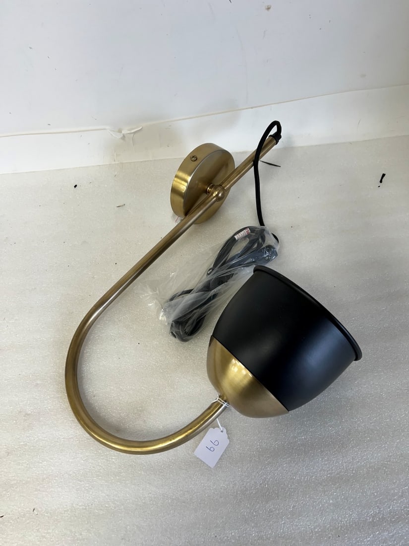 Brass Wall Lamp Black Shade (1 of 3)