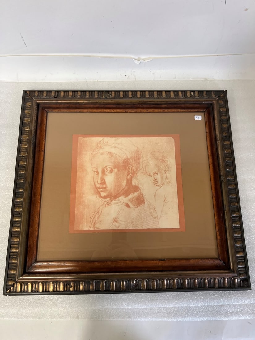 Classical Engraving Rhoda Sande: Signed on the back in pencil. Classical Heads. 22" x 24"