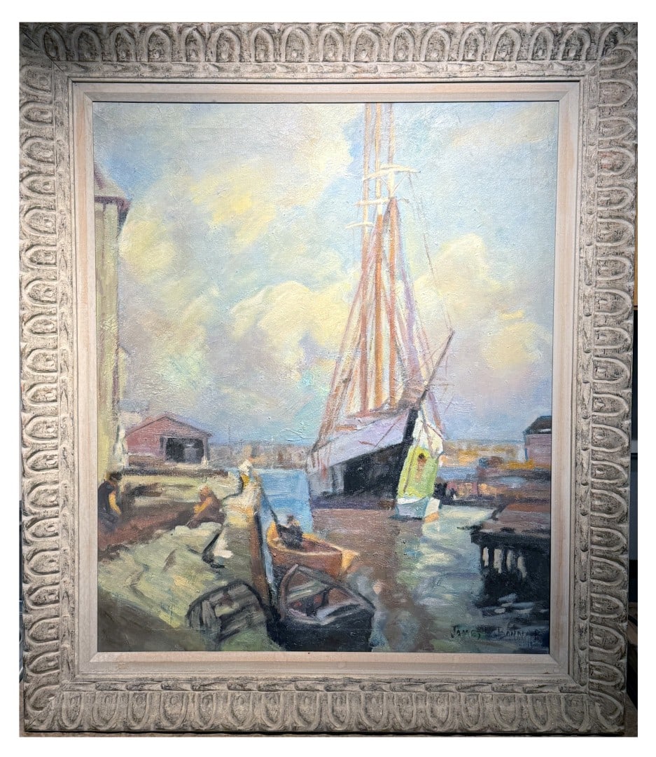 James King Bonnar; Important American Oil Gloucester Harbor Signed (1 of 5)
