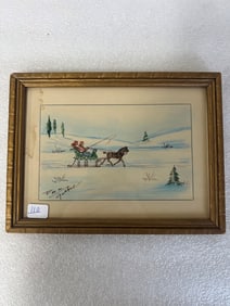 Sgd. Drawing P.M.M. Quebec Winter Scene