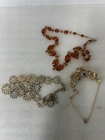 Antique Amber Necklace & 2 Others