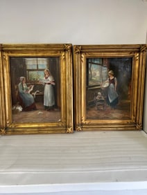 Pr. Oil Paintings. Mother & Children