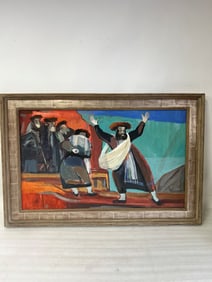 Vintage Oil on Canvas. Judaica