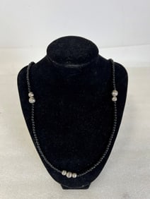 Sterling Silver and Onyx Necklace