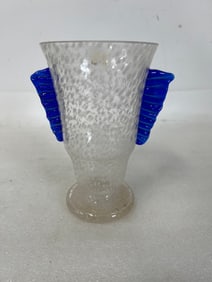 Antique Clear and Blue Vase