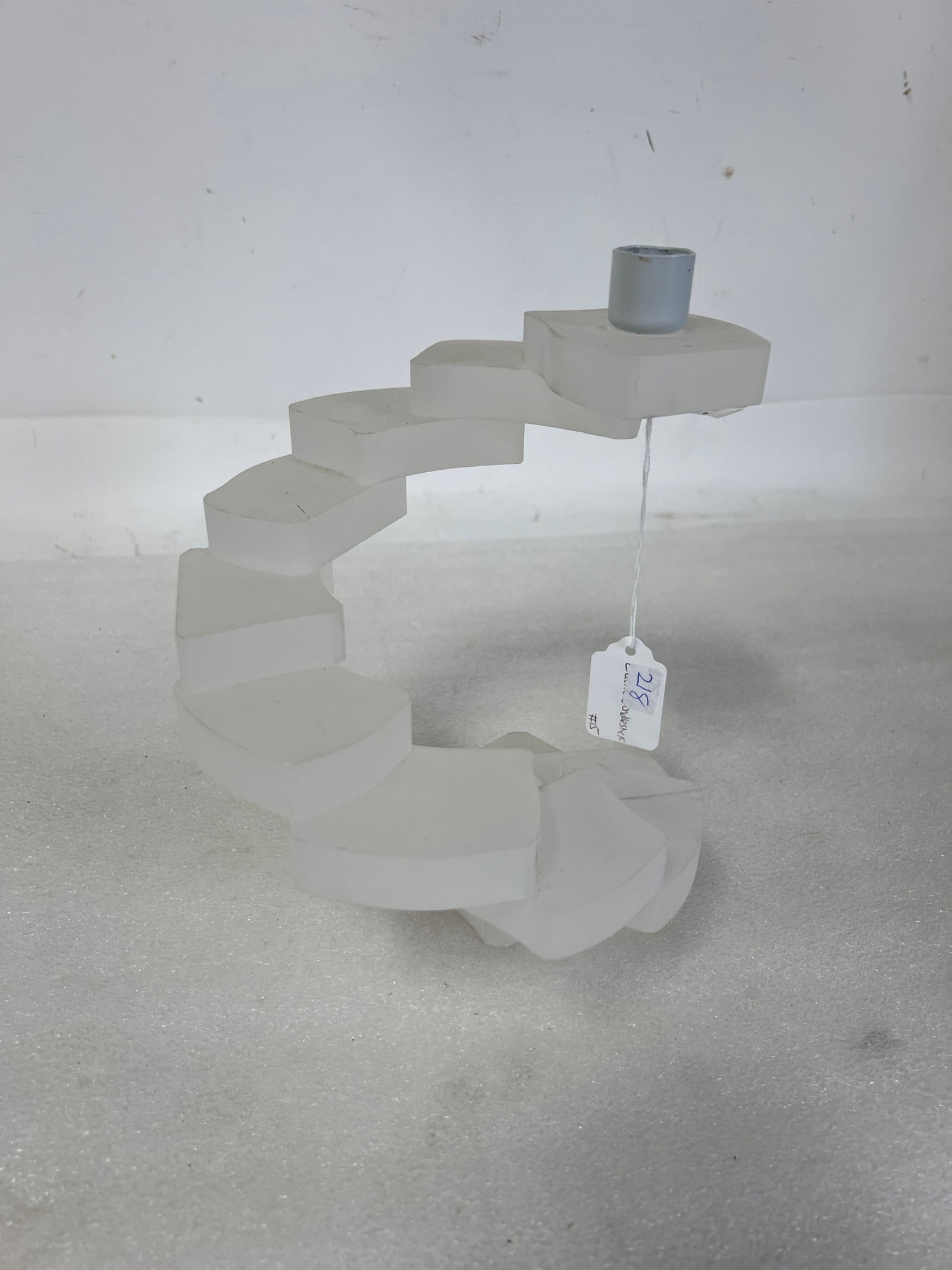 Lucite Candlestick: 9" H 8" W