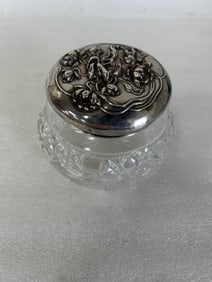 Victorian Dresser Jar Sterling Lid