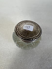 Victorian Dresser Jar Sterling lid