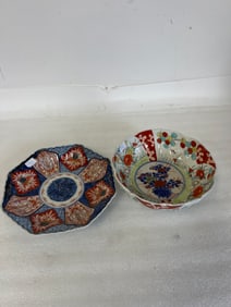 Decorative Imari Plate and Bowl