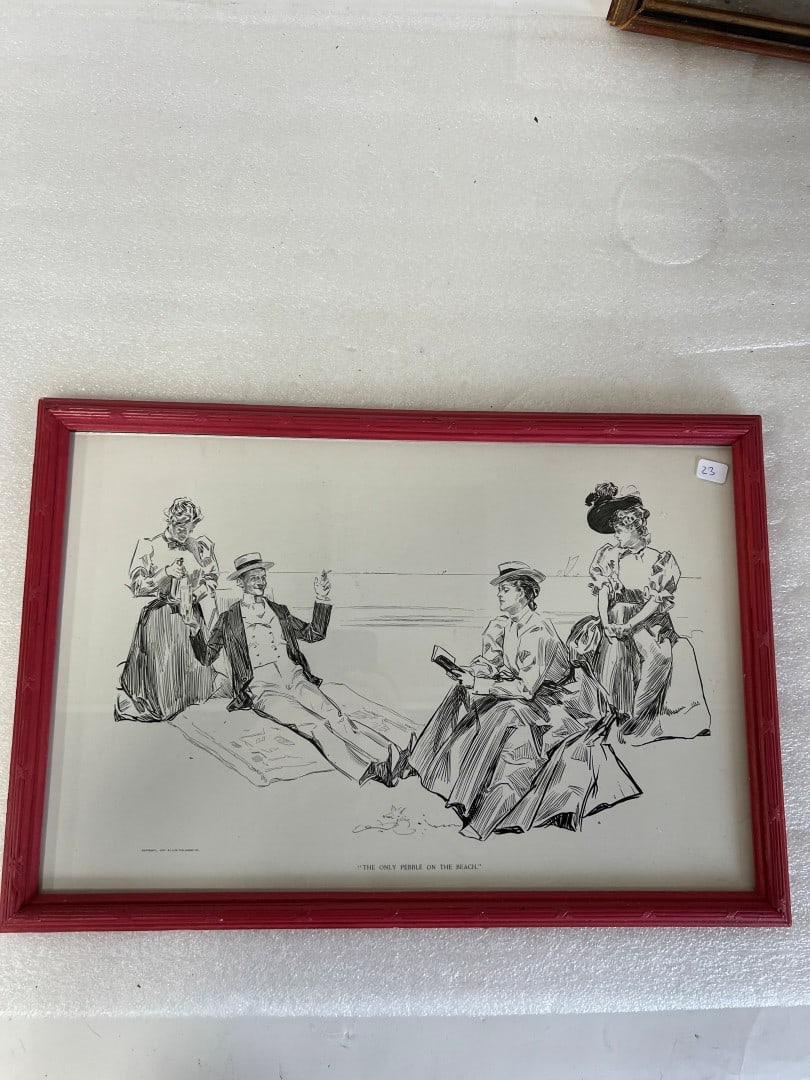 Illustration Print by Charles Gibson "The Only Pebble On The Beach" (1 of 2)