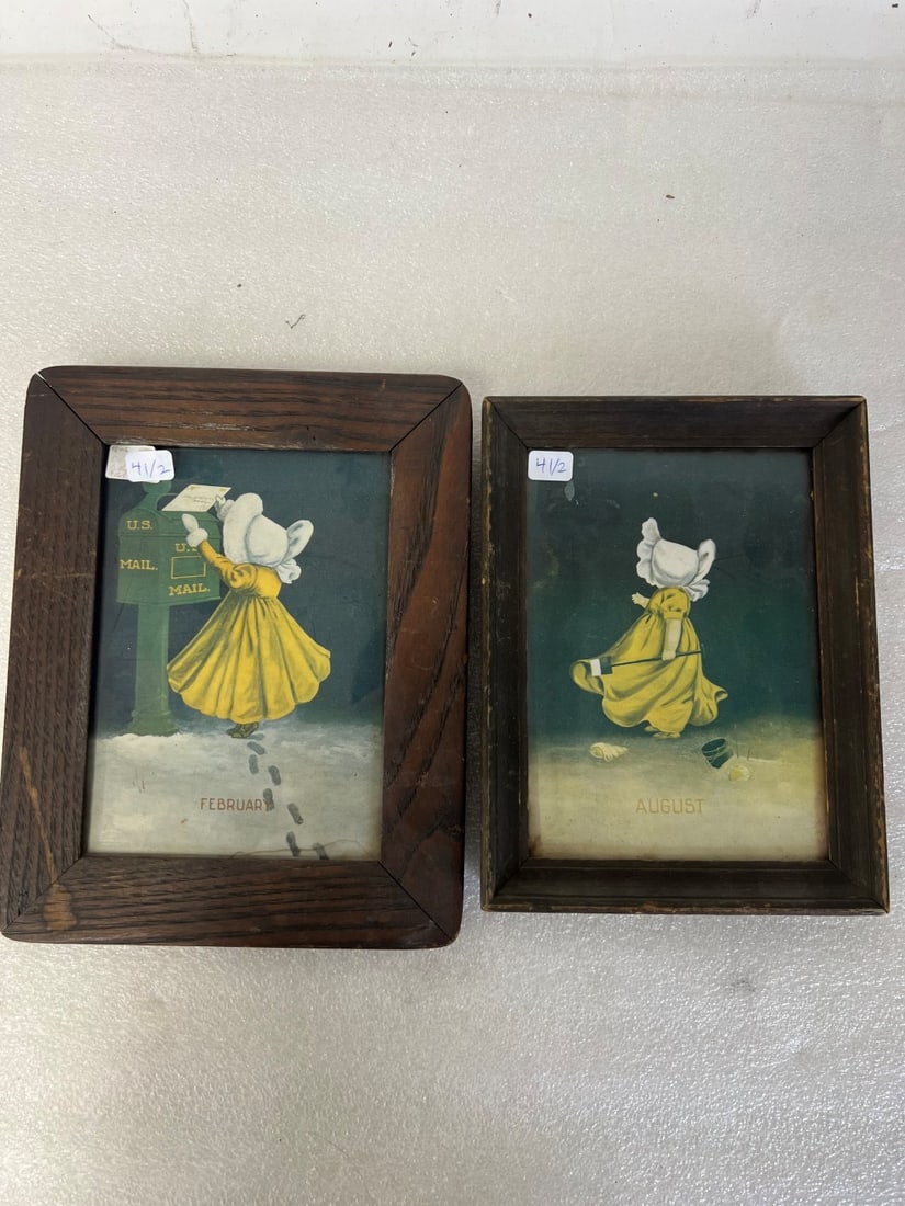 Framed Sun Bonnet baby prints (2) (1 of 1)