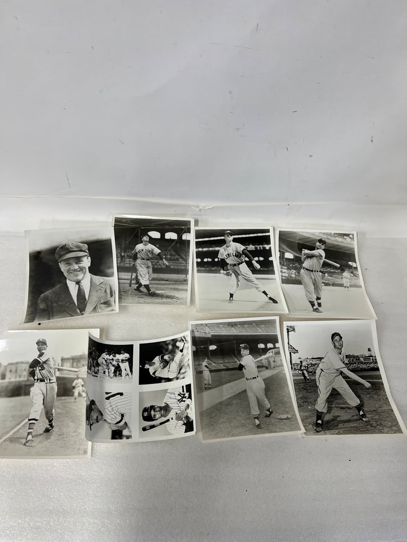Vintage Baseball Photographs (8) Four autographs (1 of 1)
