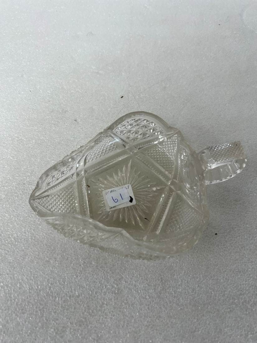 Cutglass Nappy dish: Pattern name Fandango or Diamond Swag 2" H by 7" W