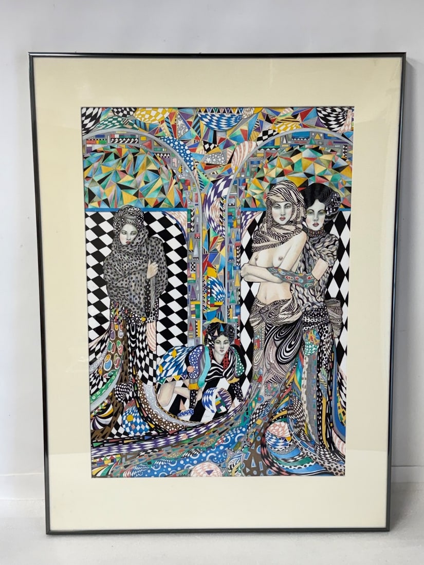 Lynda Reiss; 20thC. Modernist Watercolor - Prismatic Tide (1 of 9)