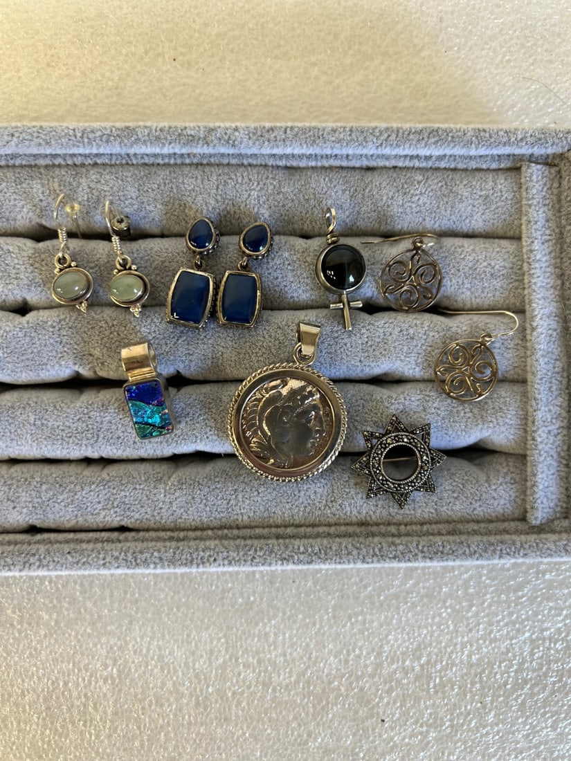 Sterling Coin Pendant Etc: As pictured