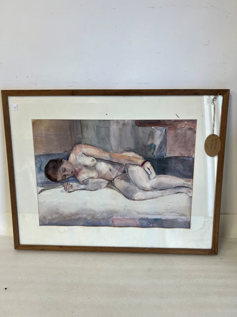 Oil, Nude Woman Astor Estate: From the Estate of L C Chenler, direct descendant of Jacob Astor. Overall 28.5"H by 22"W.