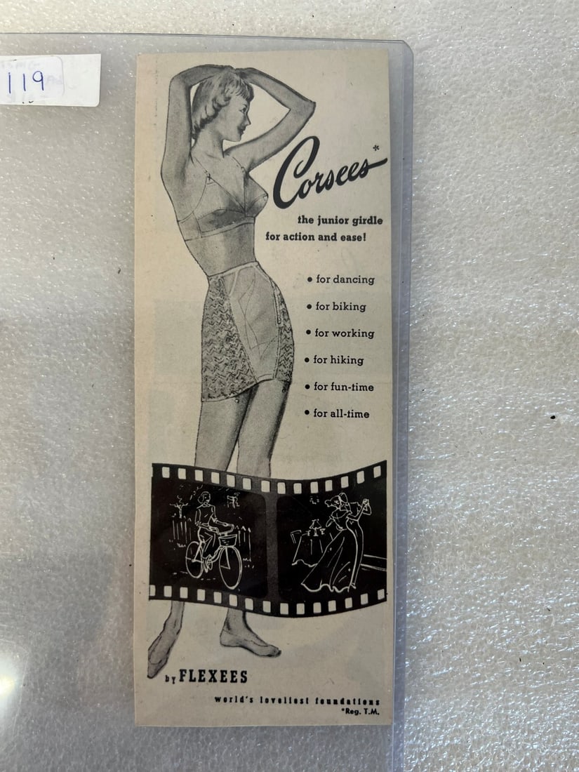 Corsess Girly ad: 7 1/2" H by 3" W