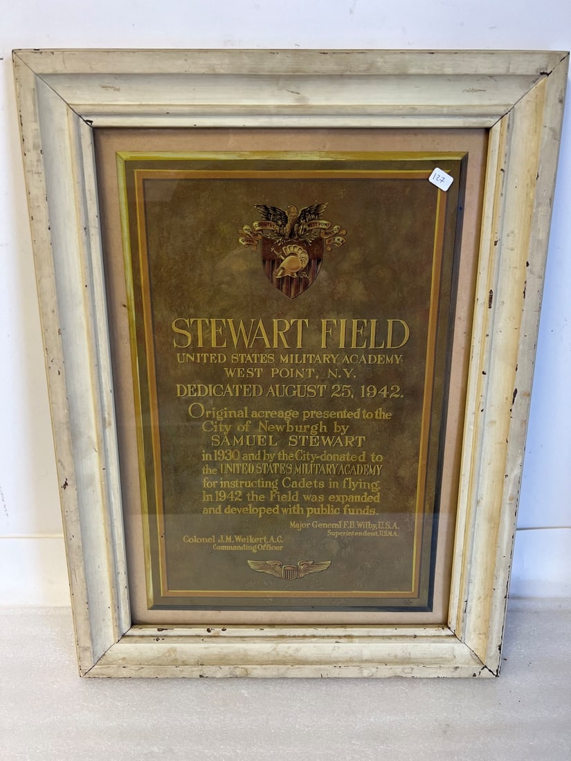 Stewart Field Dedication Poster 1942: Framed. 24"H by 17.75"W overall.