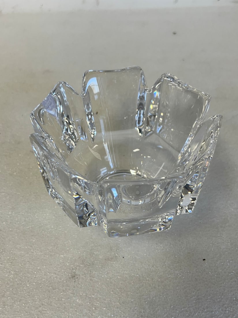 Orrefors Sweden Glass Bowl: 3 1/4" H by 4 1/2" W