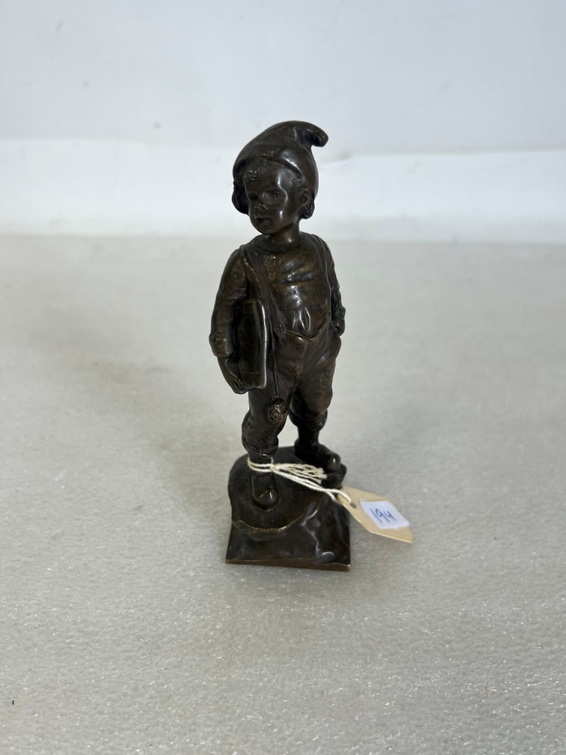 Bronze Sgd. School Boy: Signed indescernably at the back. 5.25"H