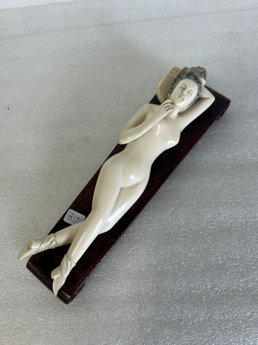Carved Ivory Figure Dr.'s Lady (1 of 1)