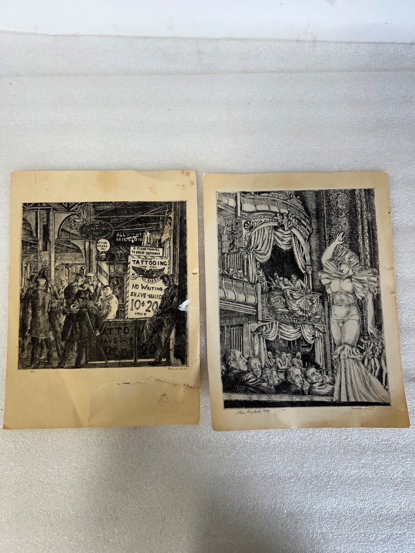 Reginald Marsh Engraving and Star Burlesk Engraving (1 of 5)