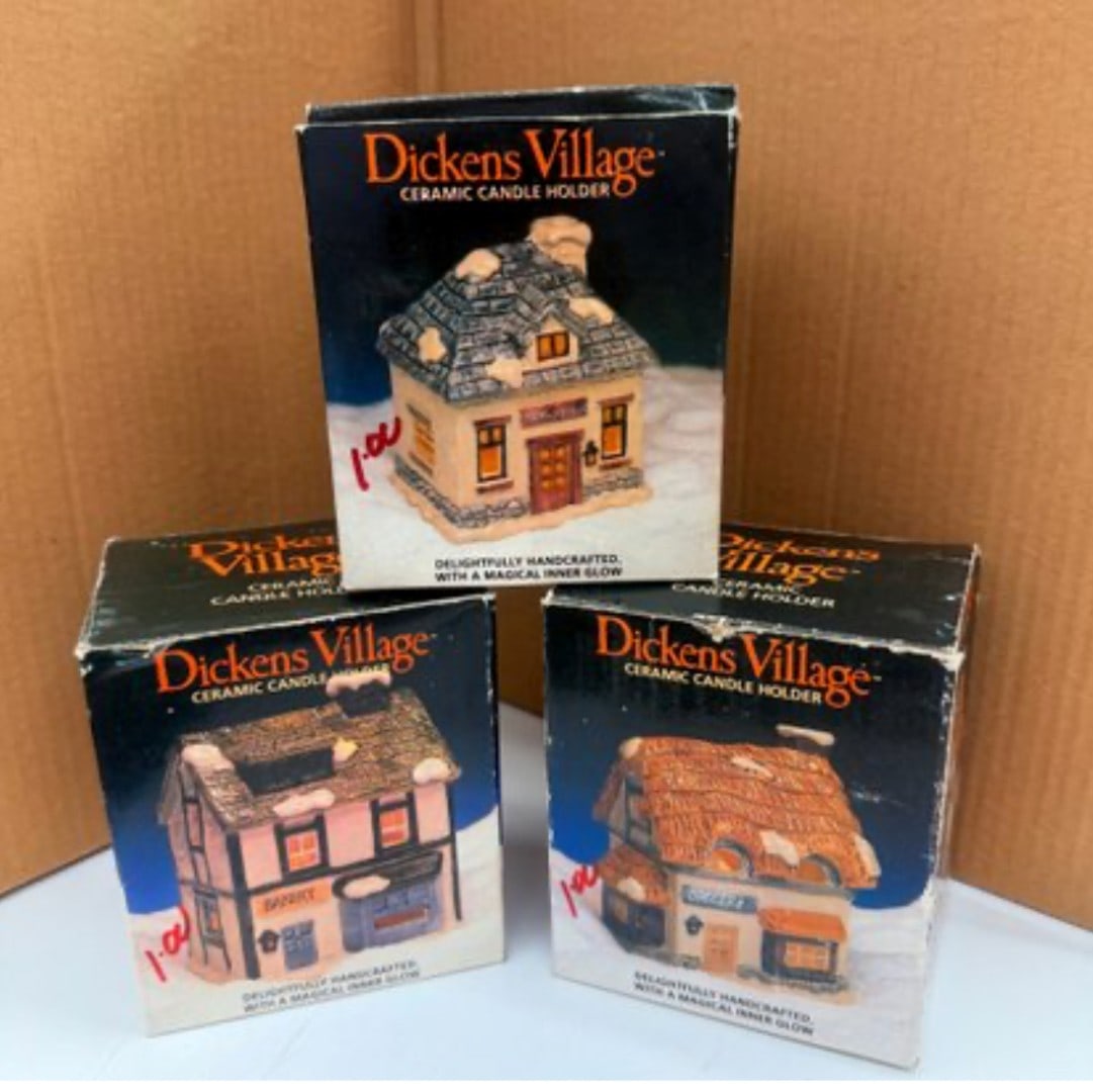 Collectors Lot Of Dickens Village Ceramic Candle Holders (3) (1 of 4)