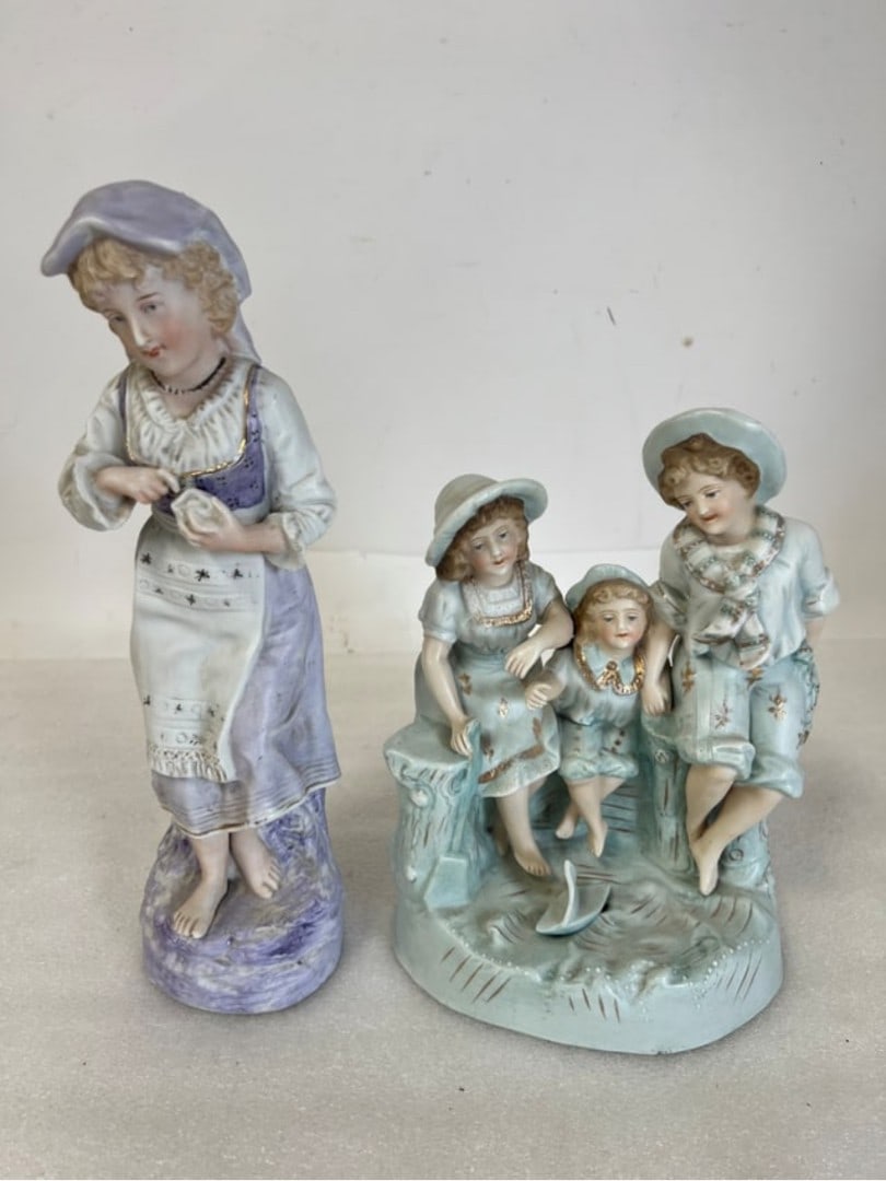 Antique Bisque Figures (2) (1 of 1)