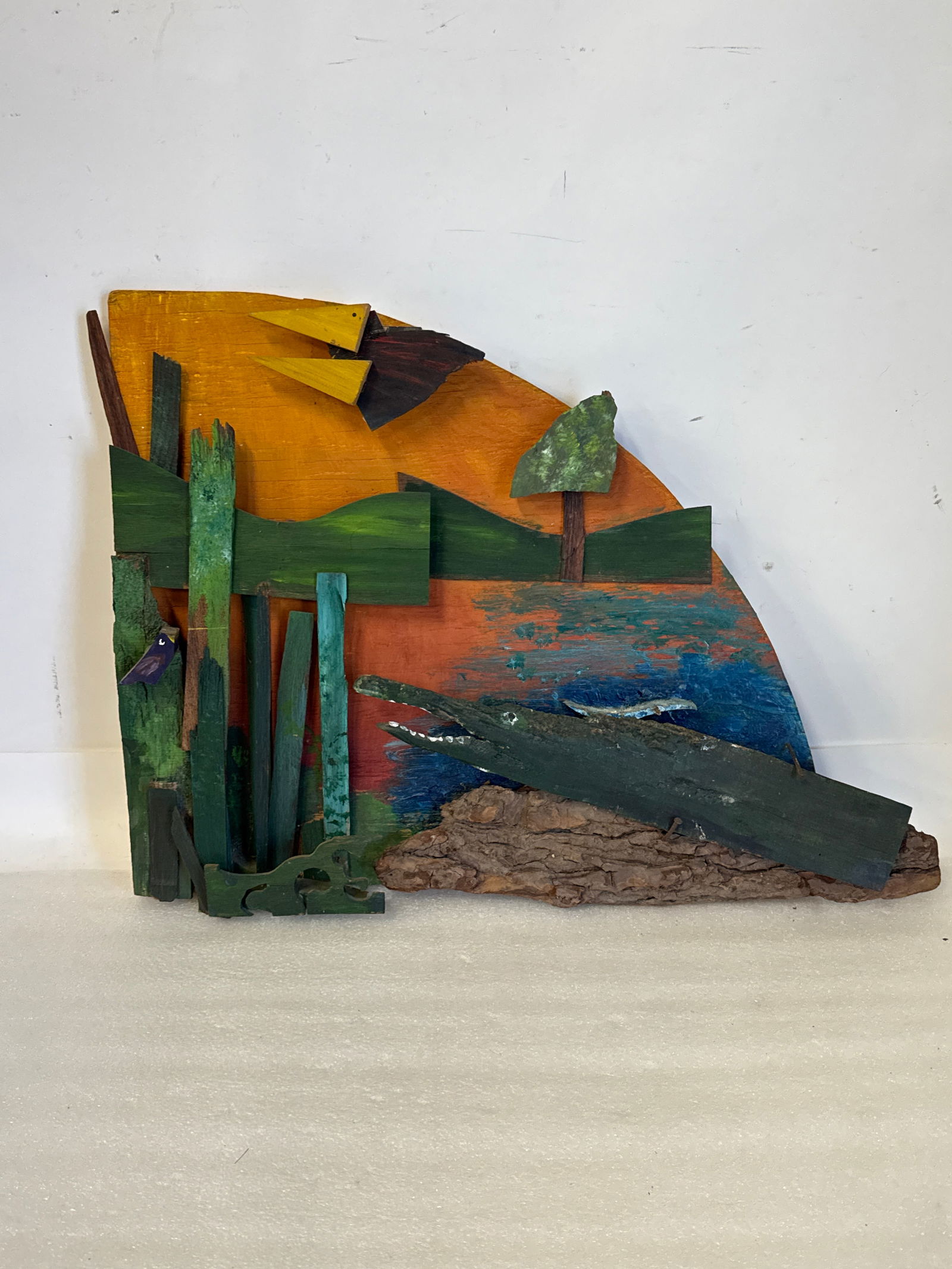 Modernist Painted Wood Assemblage Signed (1 of 5)