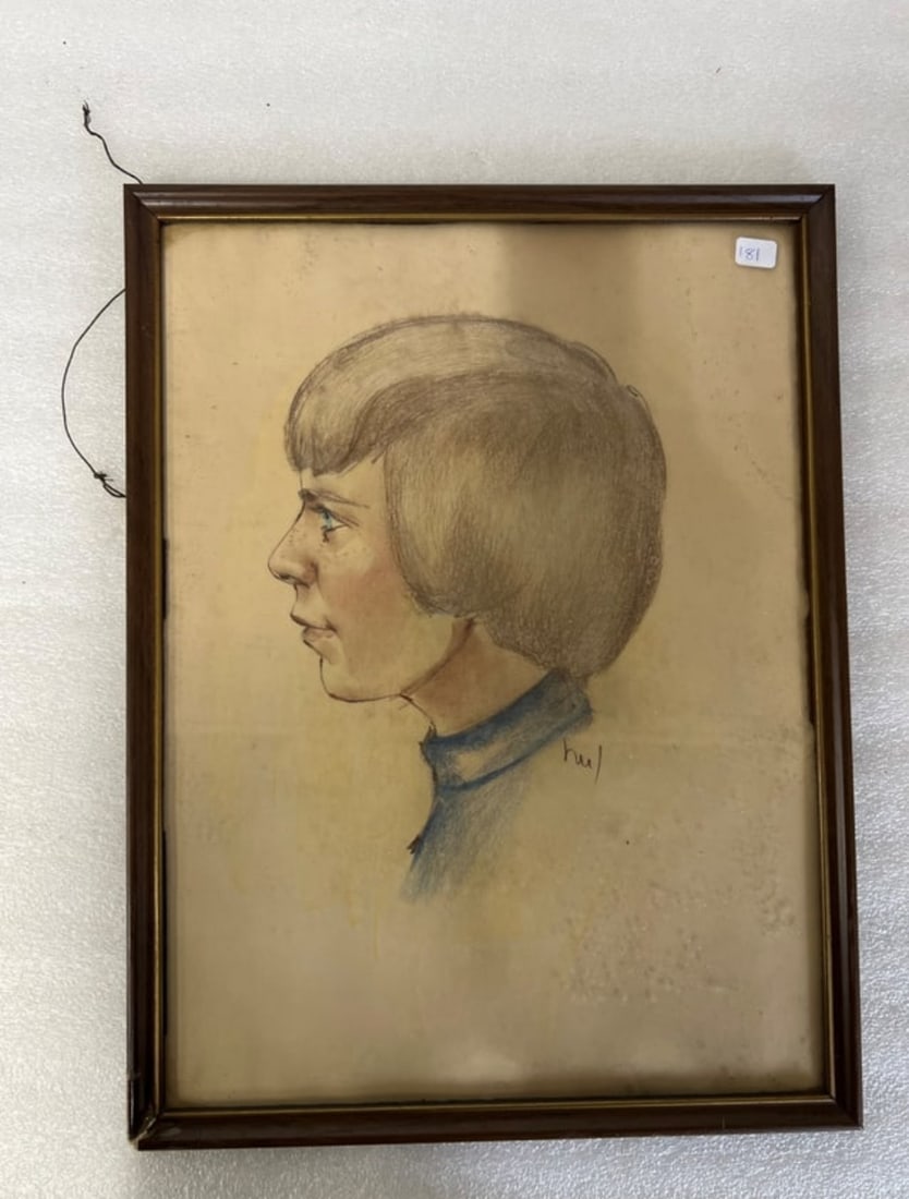 Hul Watercolor: Watercolor of boys head Sgd 17" H by 13" W