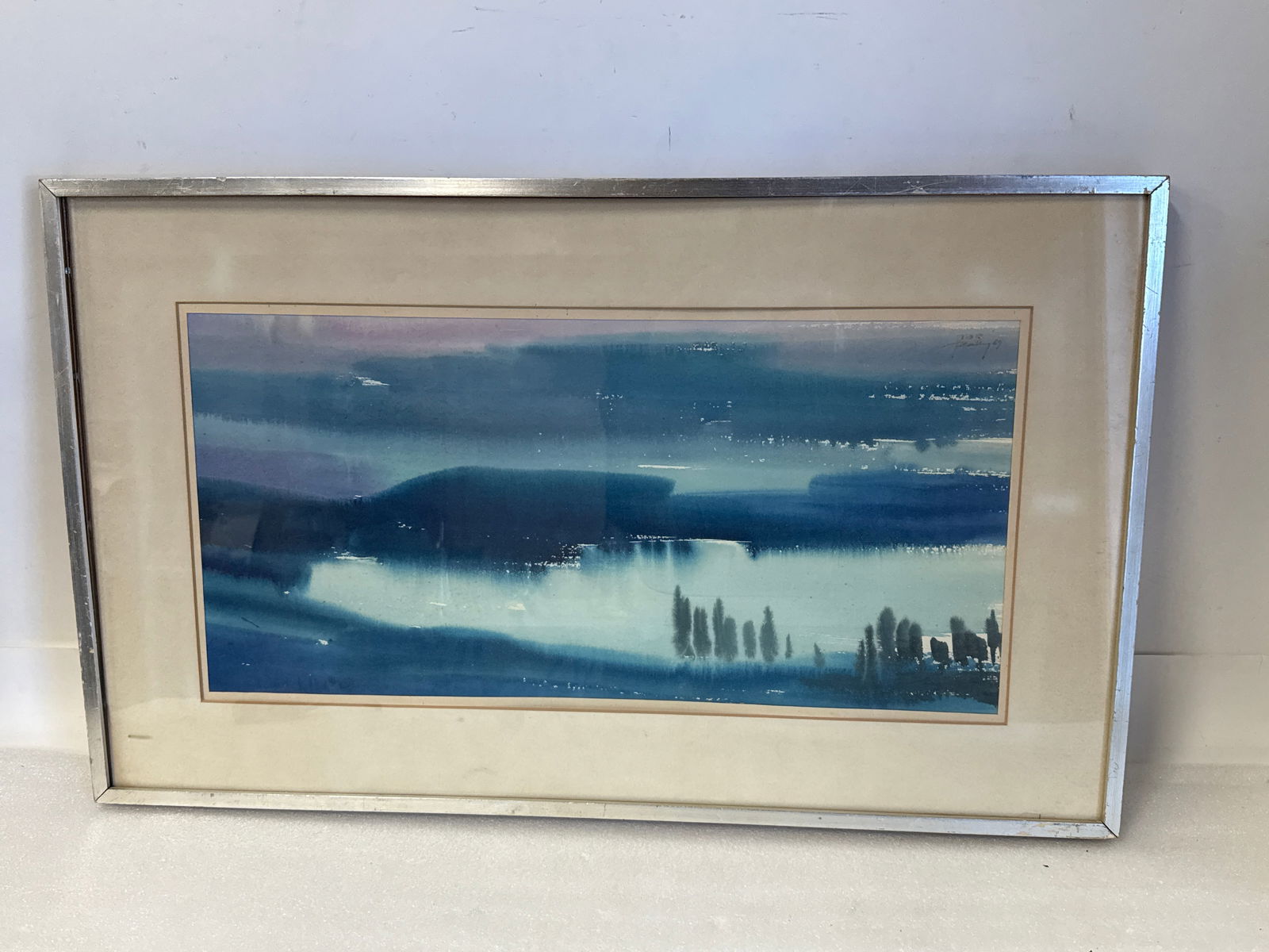 20thC. Modernist Watercolor Seascape Signed and Dated ‘69 (1 of 4)