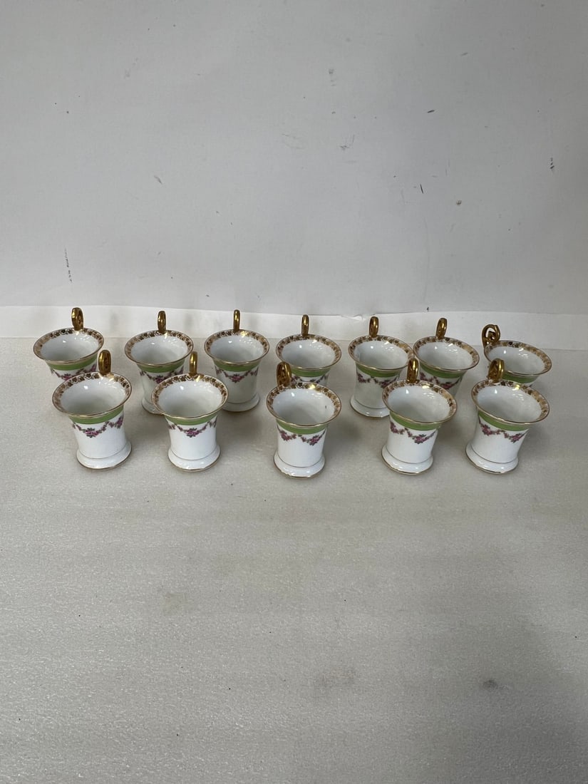 T & V Limoges Ovington Bros NY Cups (12): Marked at the underside.