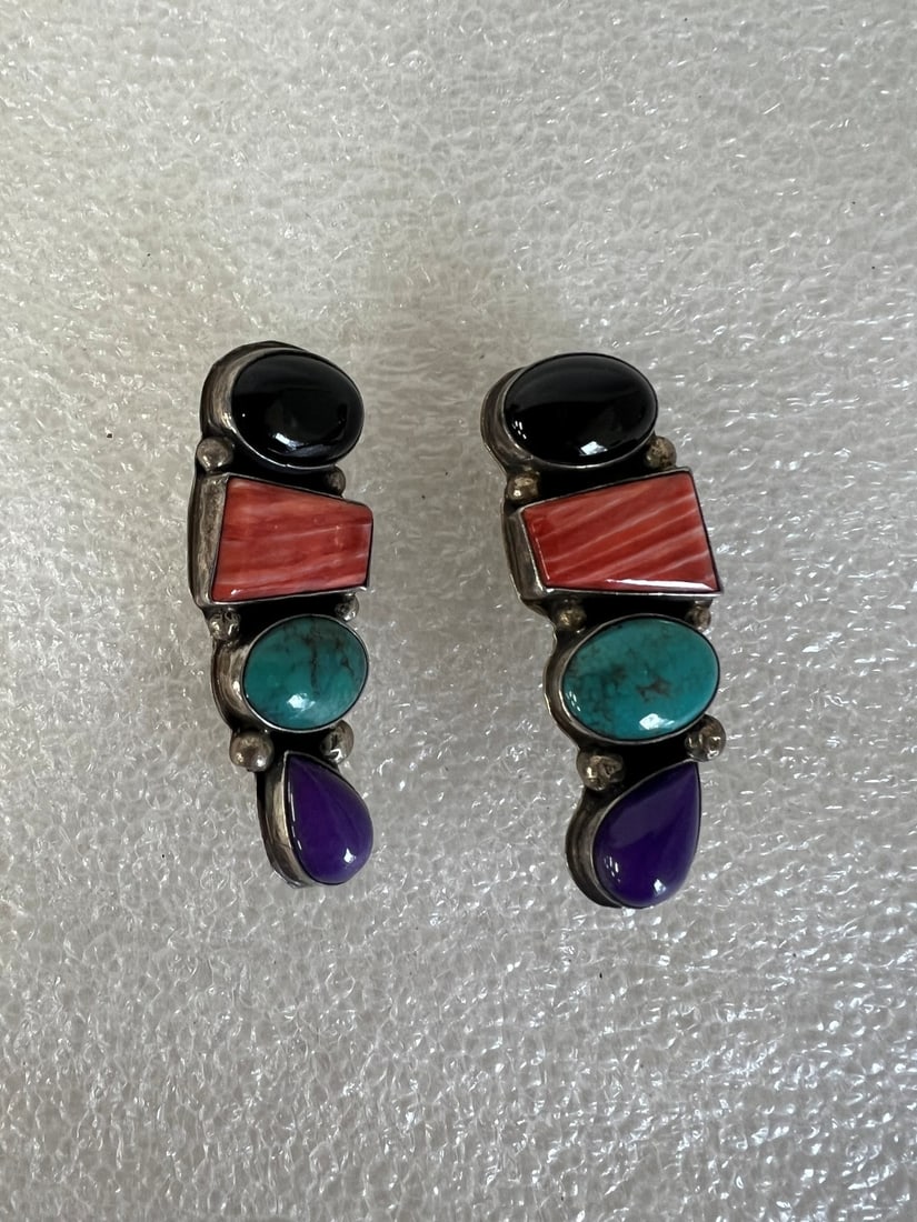 Antique Sterling and Gemstone Earrings (1 of 1)