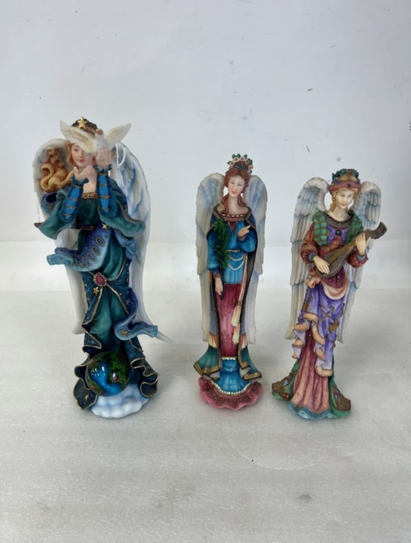 Vintage Lenox Pencil Angels of Life Series (3): Lot includes: the angel of Life, the angel of Harmony, and the Lenox Millenium Pencil Angel". Tallest is 13"H. Smallest is 11.25"H