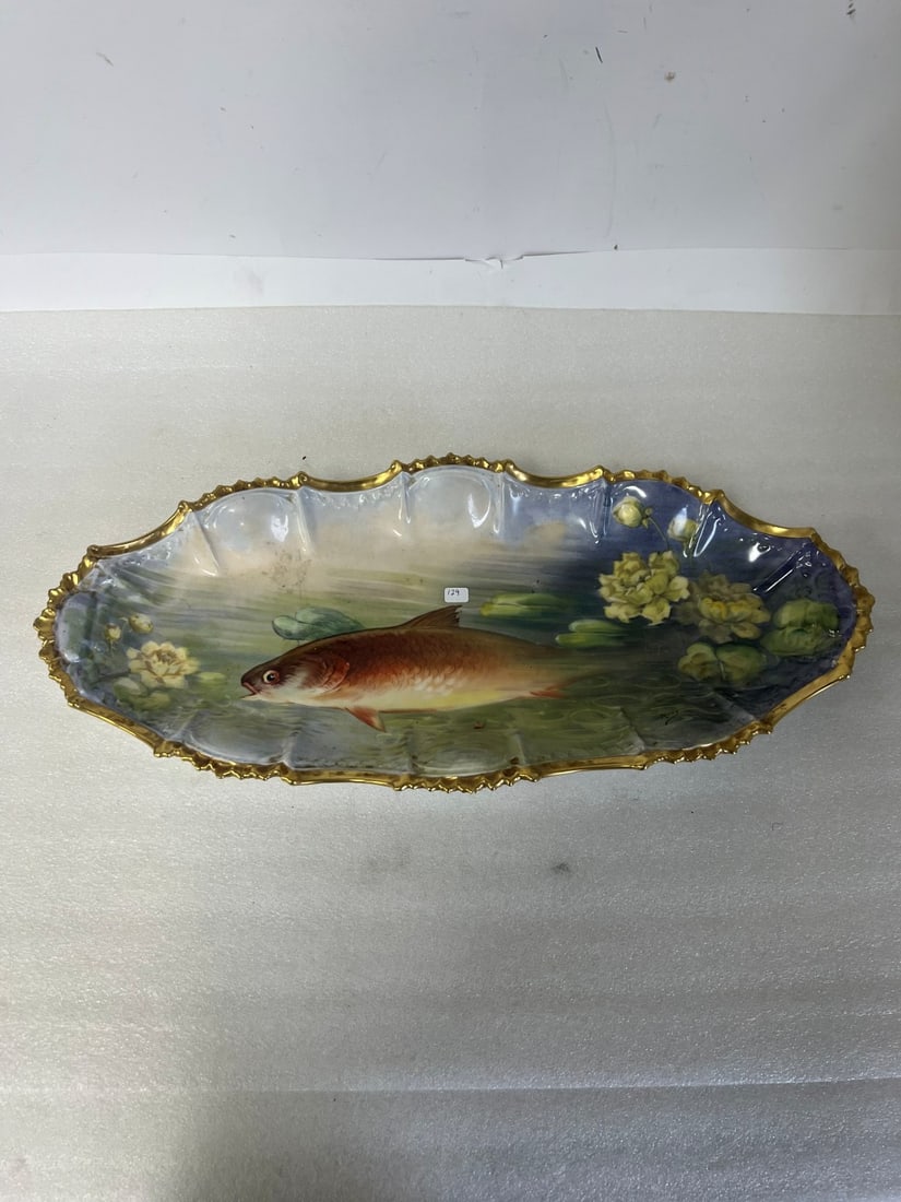 Limoges Monumental Fish Platter: Marked at the underside Limoges L R L France . 24" L
