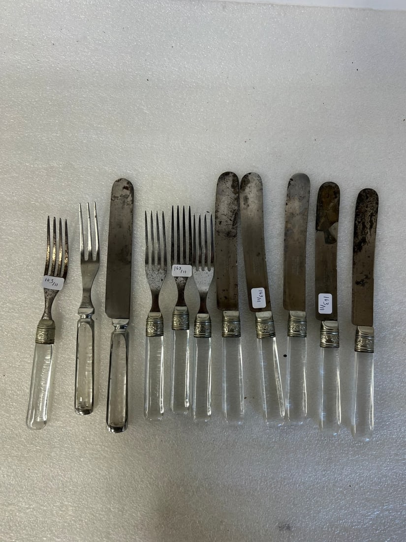 Goodell Co. Antrim New Hampshire Flatware & 2 others (11): Goodell flatware, crystal and silverplate Eleven pcs. in the lot.