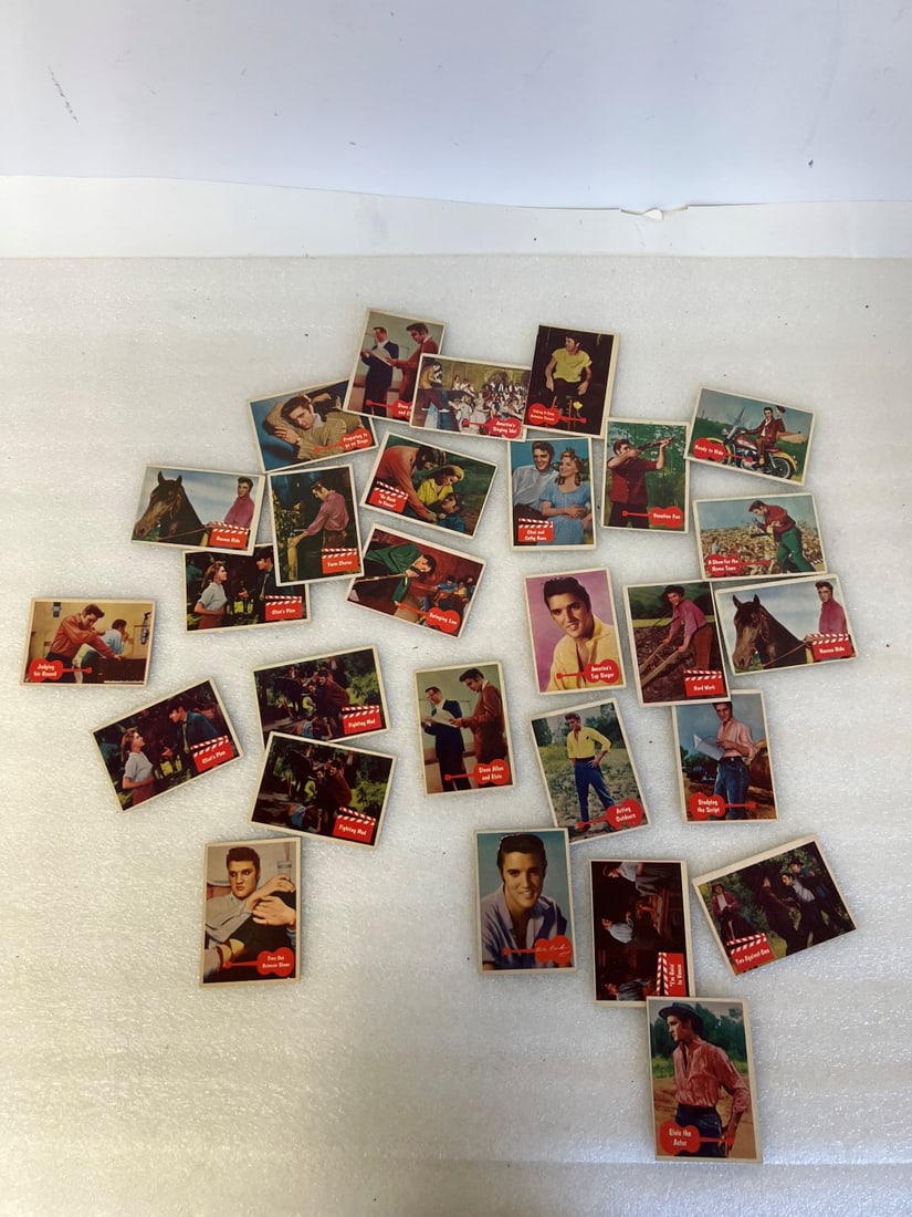 1956 Bubbles Elvis Presley Cards (28): 28 Cards in the lot. Elvis Presley Enterprises.