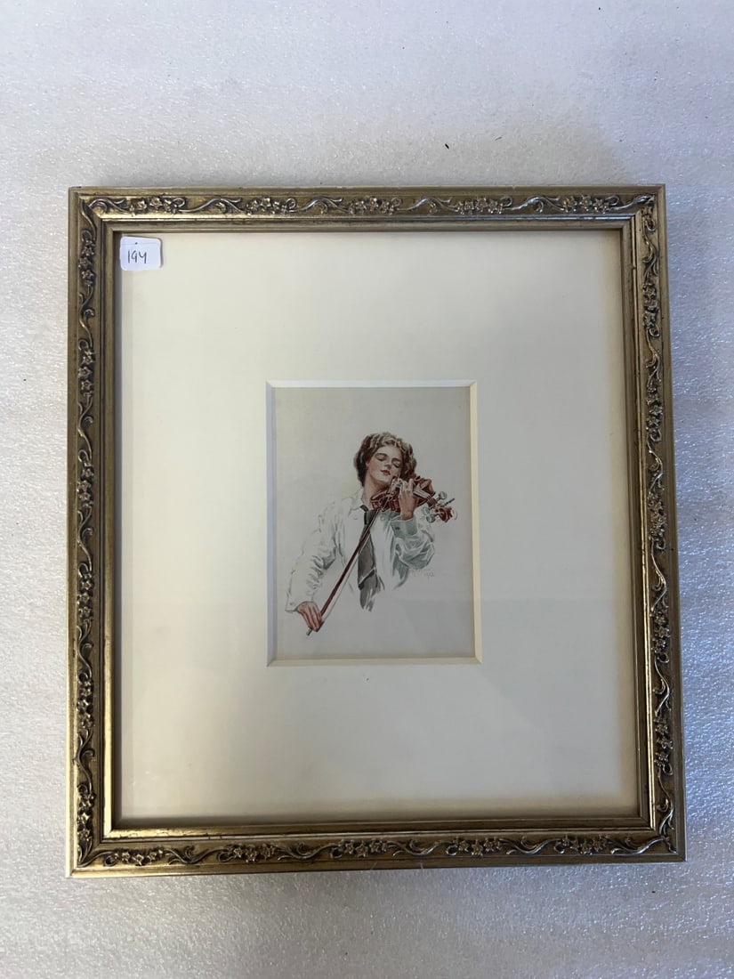 American Illustration 1912 Sgd. E Heese: Signed lower right. Overall 12.5"L by 11.25"W. Matted and Framed.
