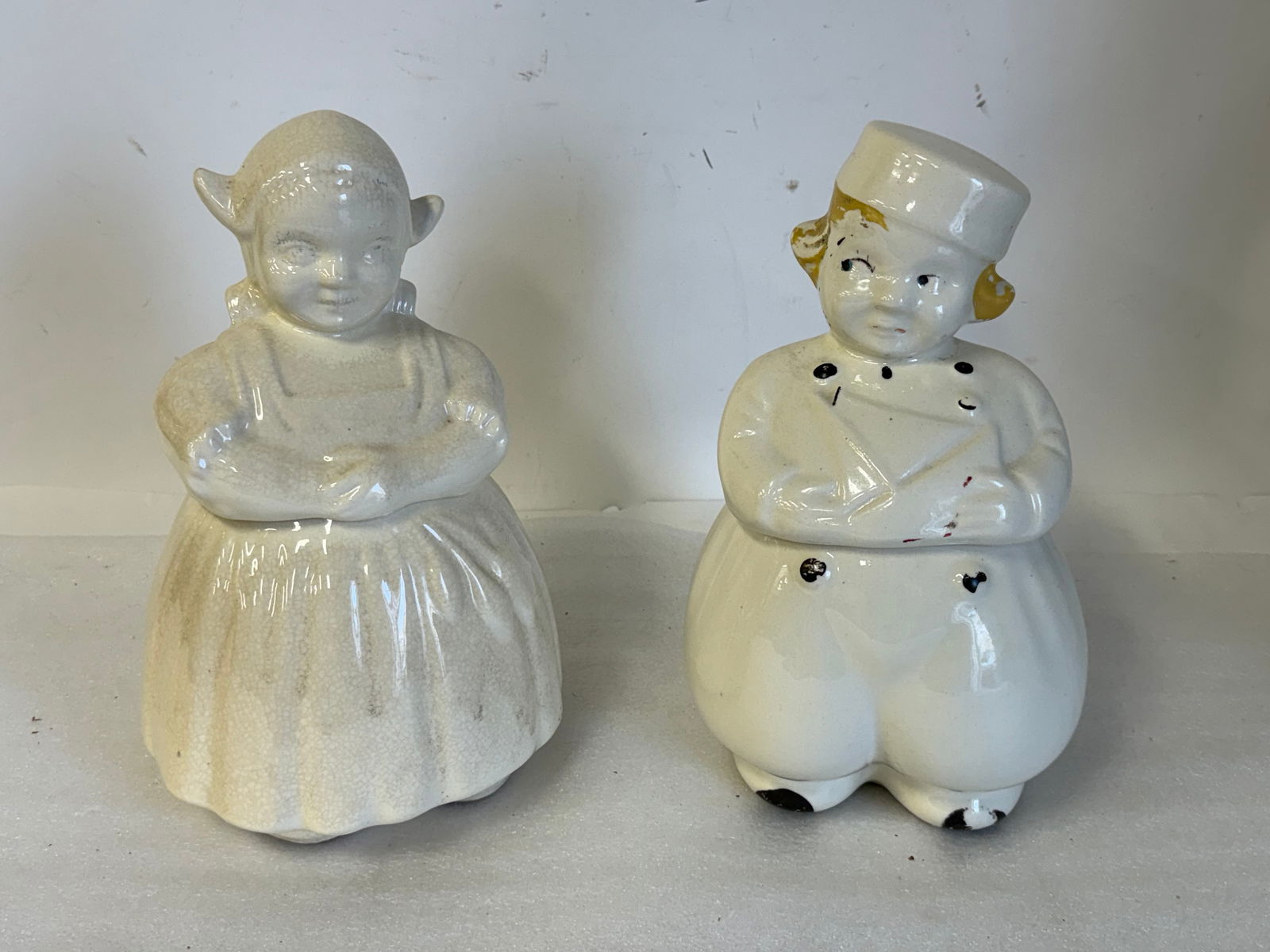 Two(2) McCoy Ceramic Cookie Jars: Dutch boy and Dutch girl; 13in.H. X 8in.W.
