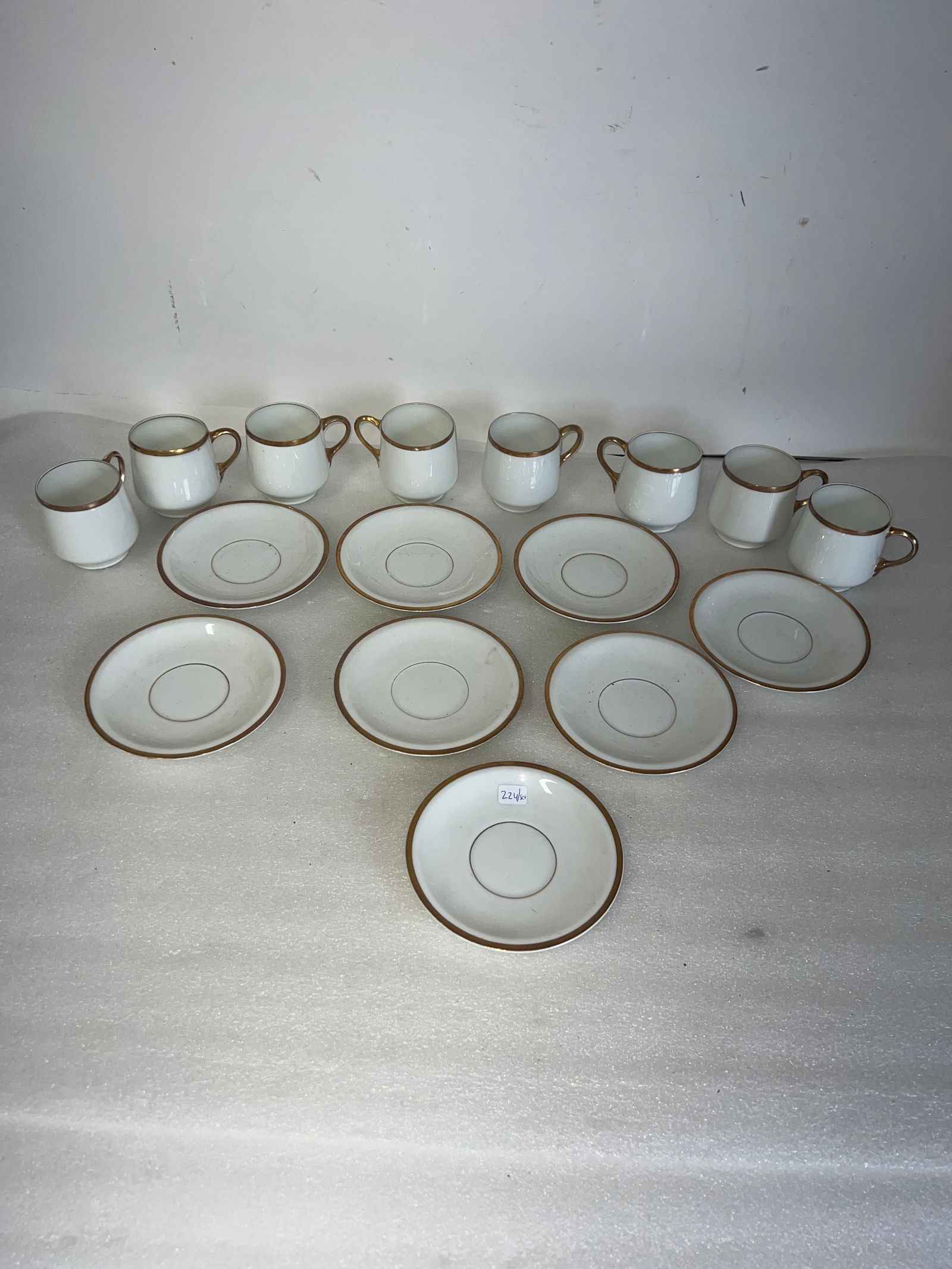 Antique Porcelain Kronach Cups and Saucers 8 sets: Marked at the underside.
