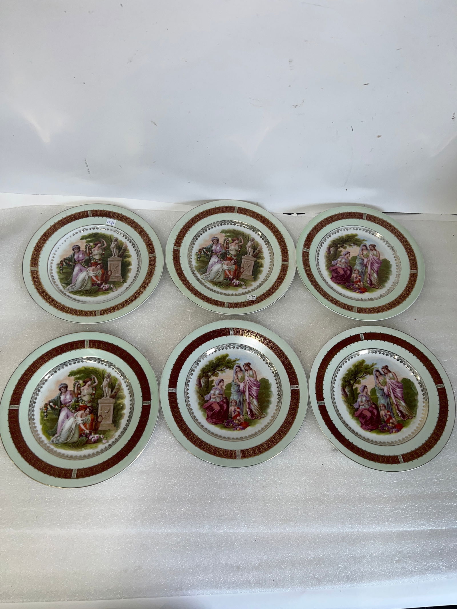 Czechoslavakian Service Plates ( 6): Classical Scenes at the center. 10 3/4" Six in the lot.