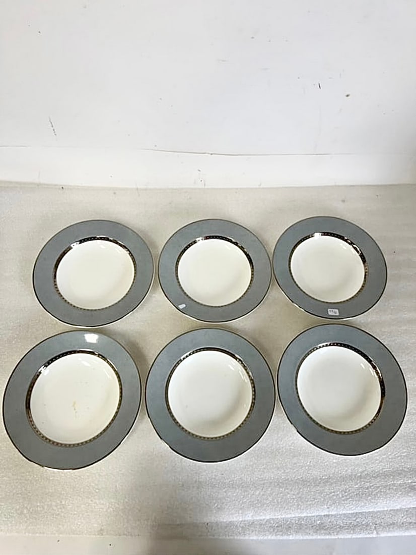 Mikasa Bone China Bowls Avante Silver: Six Bowls 8 1/2" D