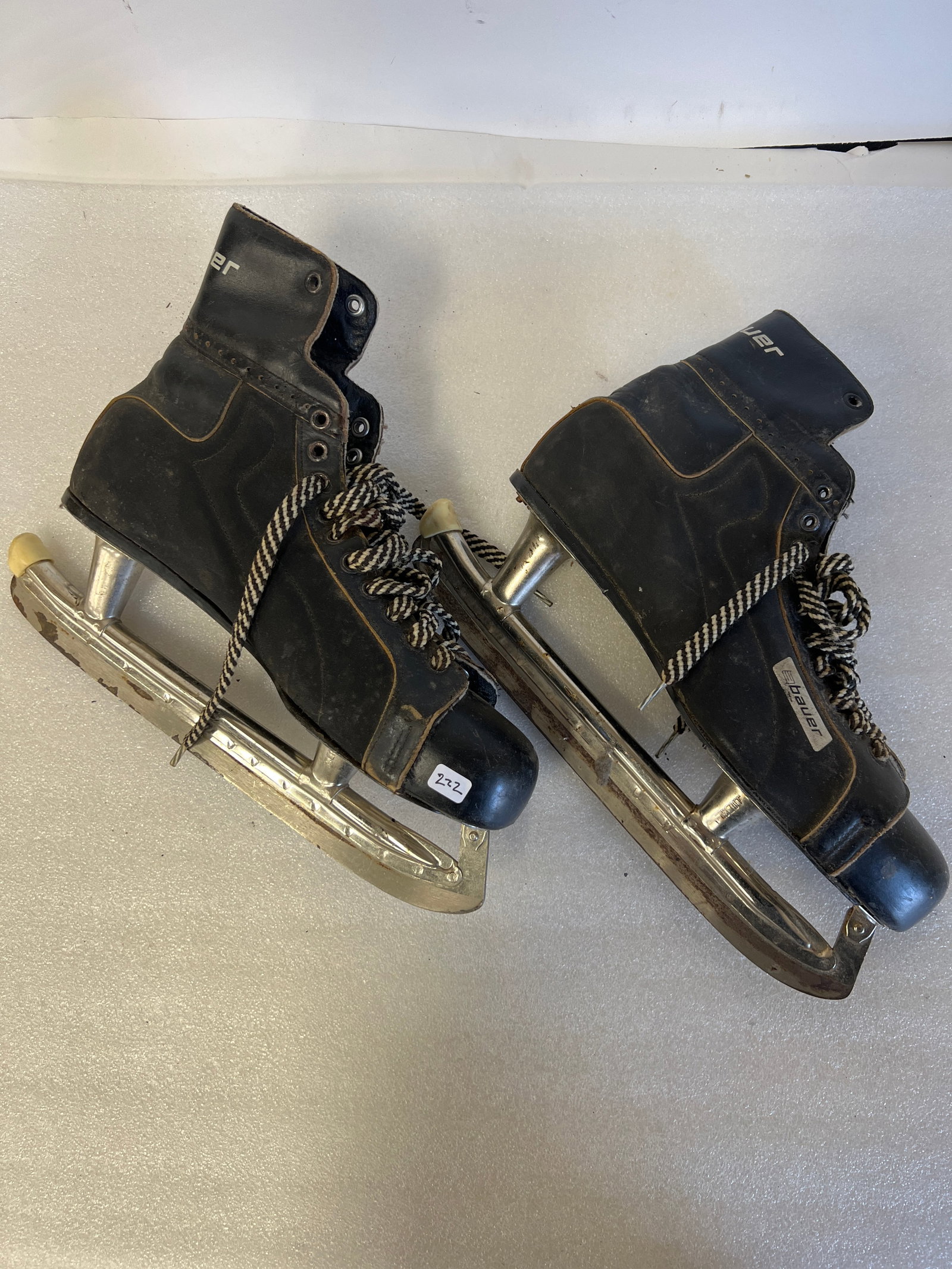 Pr Bauer Ice Skates With Label: Made in Canada. May be size 12 as labeled.
