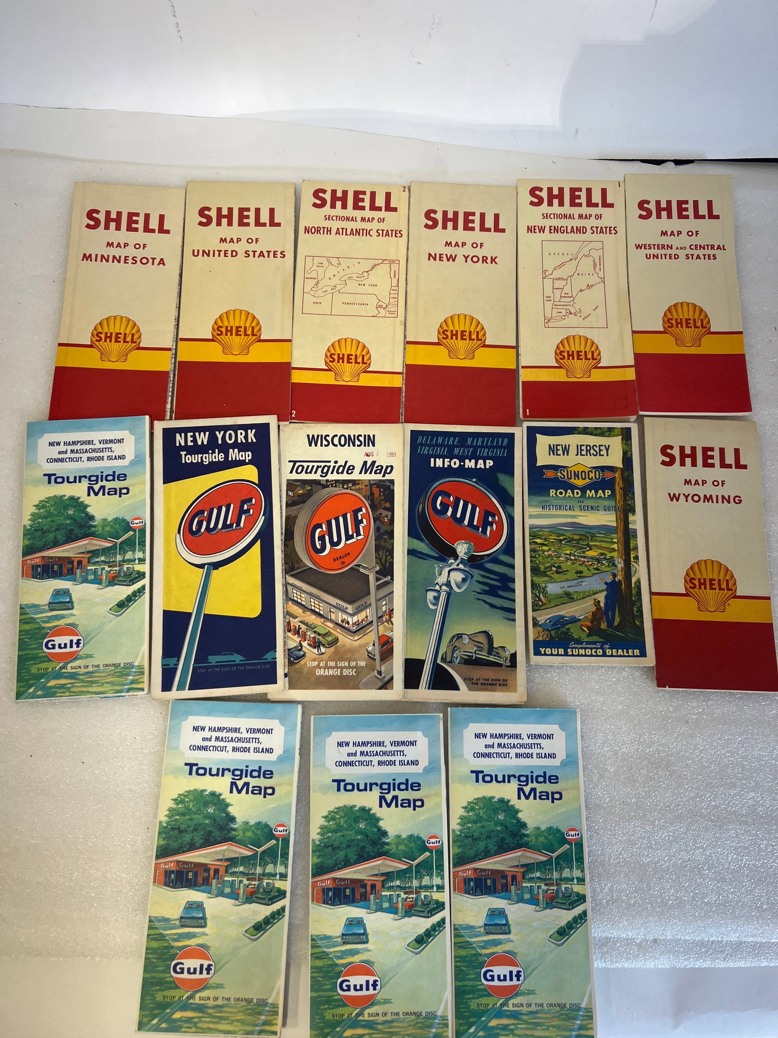 Lot of Gas Station Maps inc. Shell & Sunoco & Gulf (15) (1 of 1)