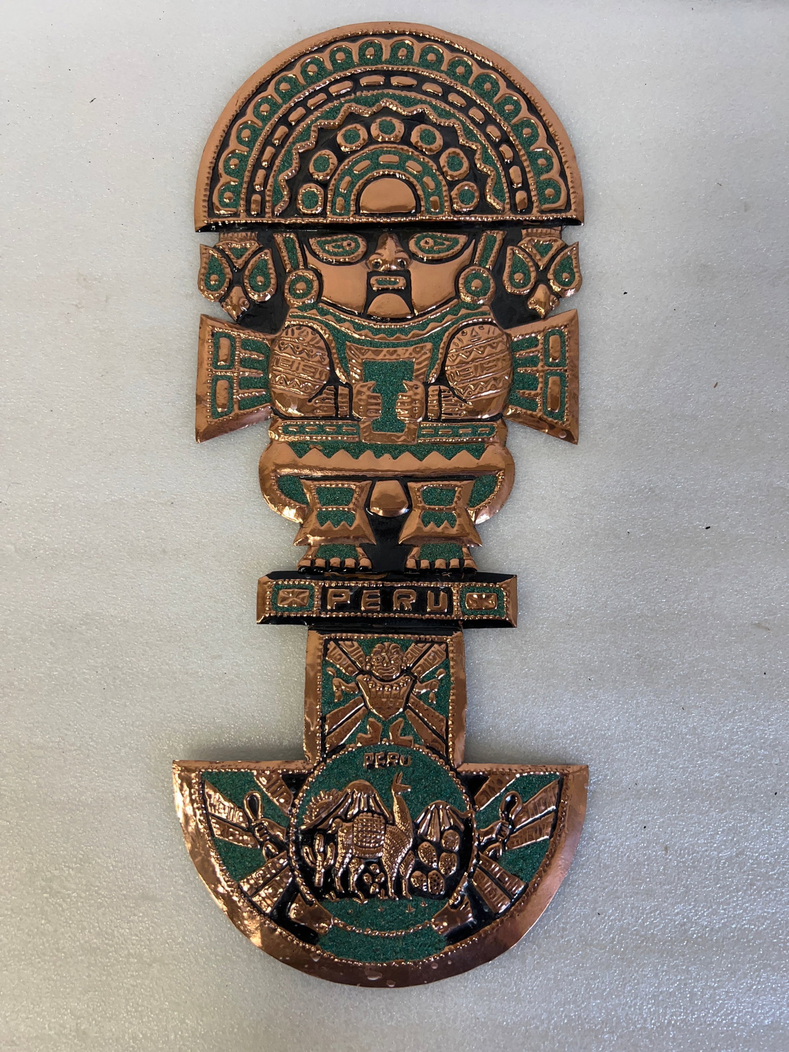 Peruvian Copper 2Part Hinged Plaque: 21"H x 9"W